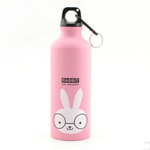 rabbit My Bottle 500 мл алюминиевая Спортивная бутылка портативный крючок скалолазание открытый бутылка воды Корейская версия животного семья чайник - Цвет: rabbit