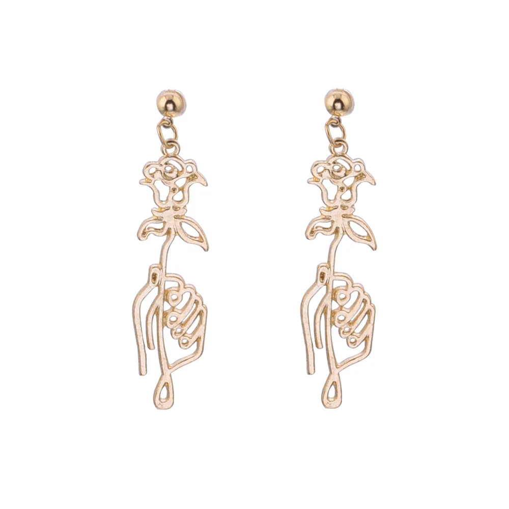 Новинка 2019 модные ювелирные изделия винтажный сплав золотые розы в форме цветка