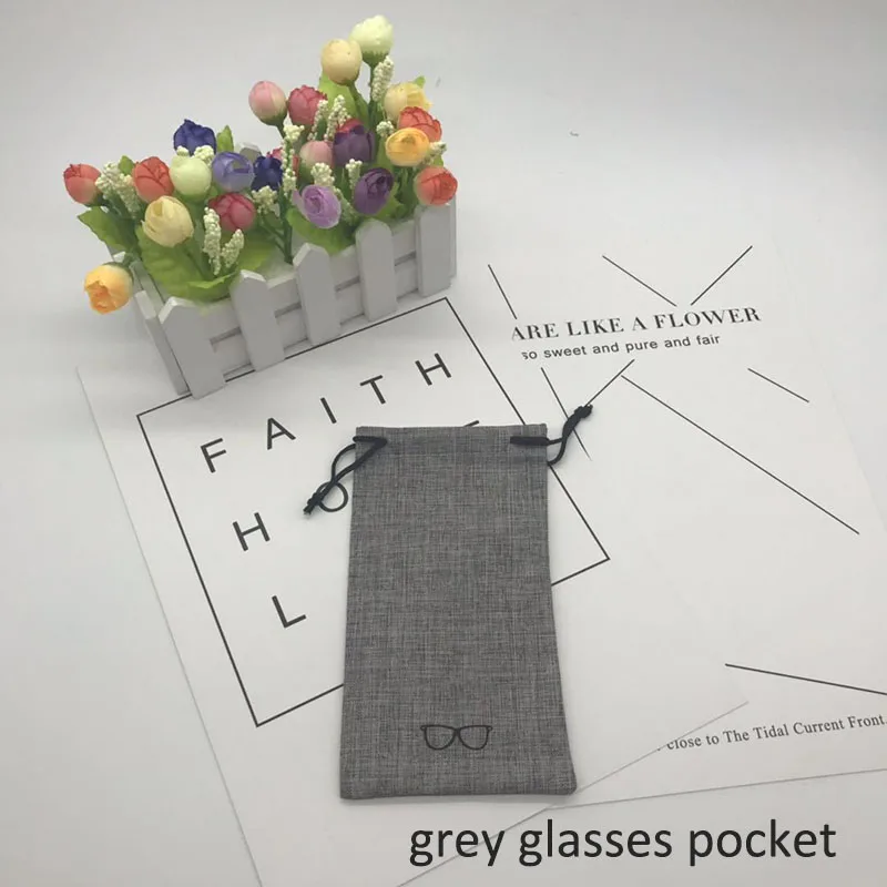 grey glasses pocket Модный тканевый Чехол для очков для детей, Женский футляр для солнцезащитных очков, чехол ручной работы, Чехол для очков, мужская сумка для очков - Цвет: grey glasses pocket