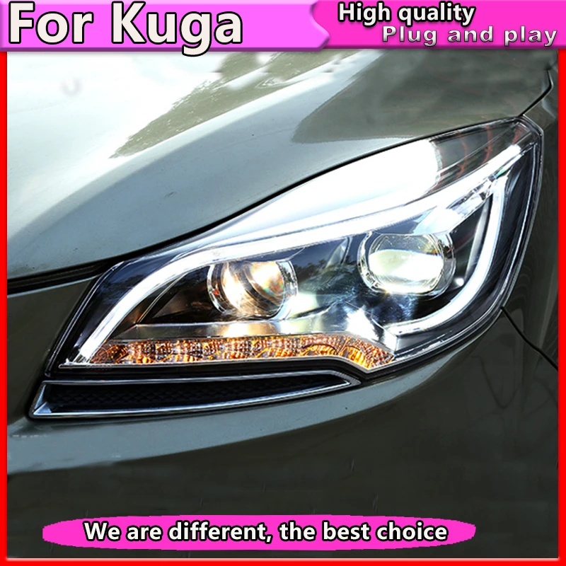

Car Styling For Ford Kuga Escape Headlights 2013-2016 For Escape LED Headlight DRL Bi Xenon Lens High Low Beam Parking Fog Lamp