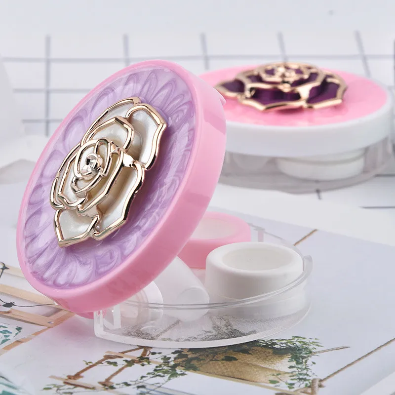 Винтажный контейнер для контактных линз коробка хранения ретро Чехол зеркальный