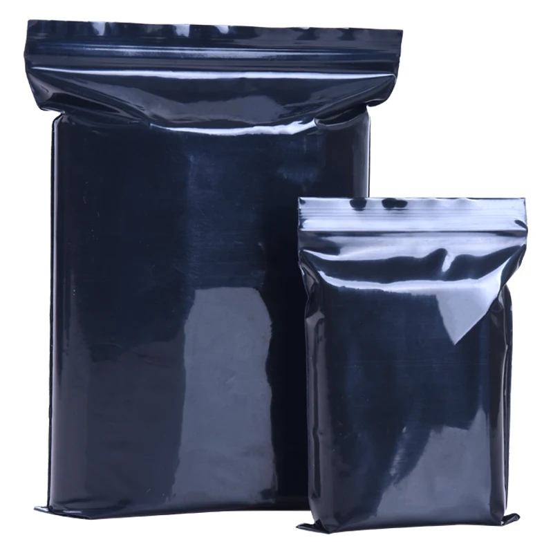 

Black Plastic Ziplock Valve Bag Self Seal Reclosable Zip Lock Zipper Poly Pouch Storage Package Pack 16 Sizes