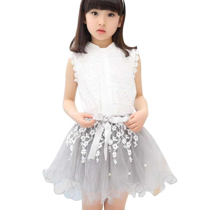 

2021 Summer Korean Baby Girls Clothing Set Children Floral Shirt+ Dress Suit 2Pcs Kids Floral Bow Clothes Set