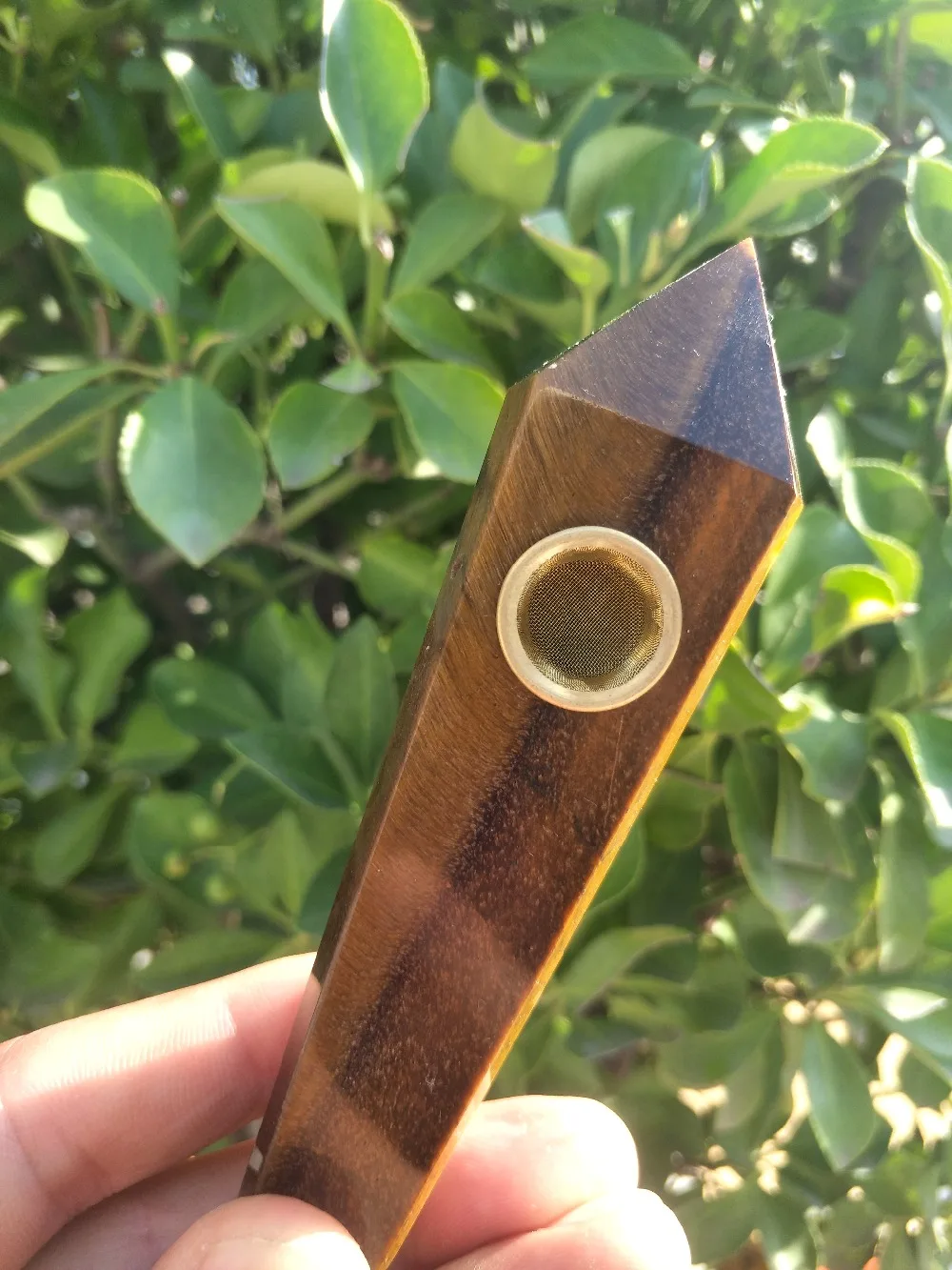 

1pc Natural Tiger eye Stone Smoking Crystal Wand Pipe