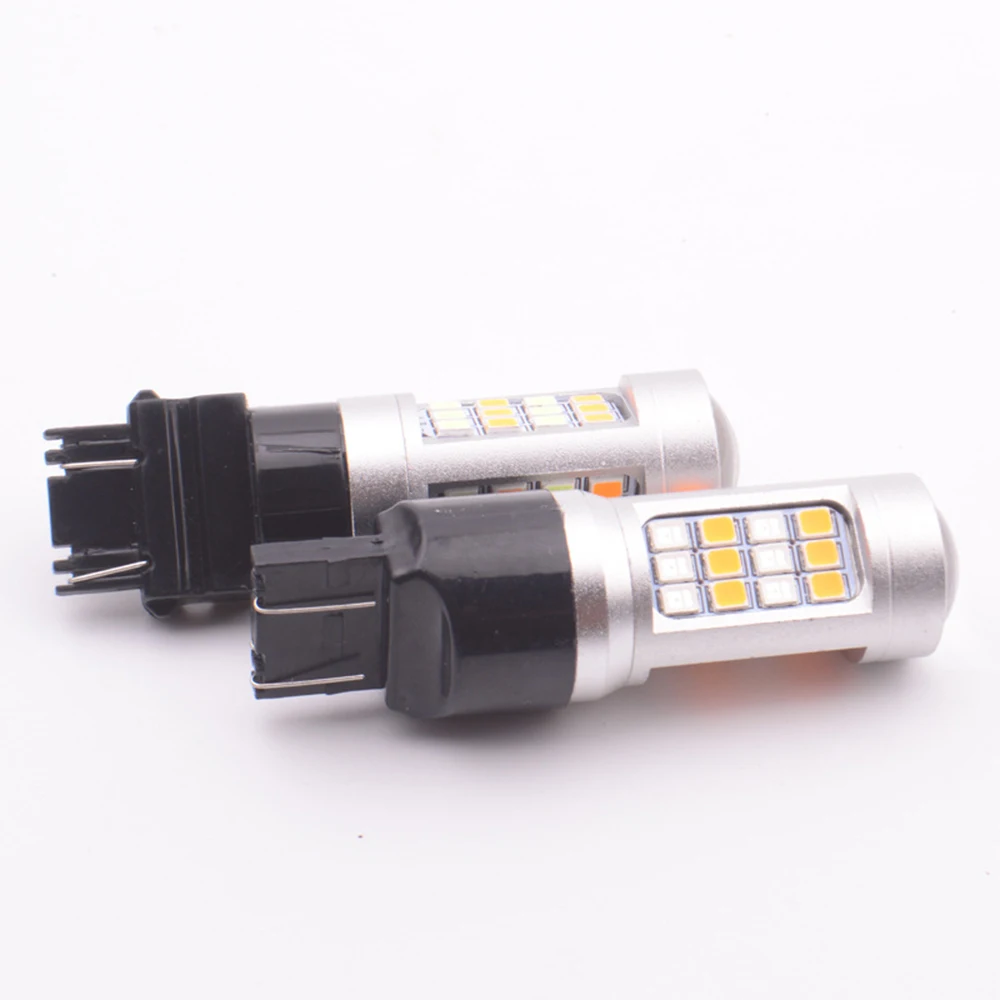 YSY 1 шт. Ксеноновые белые/Янтарные гипер вспышки 7443 3157 2835 Чип 42SMD Switchback