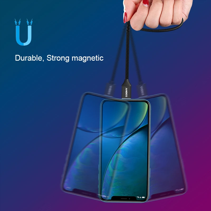 Магнитный кабель Micro USB ANBES для быстрой зарядки и передачи данных Xiaomi Huawei Android