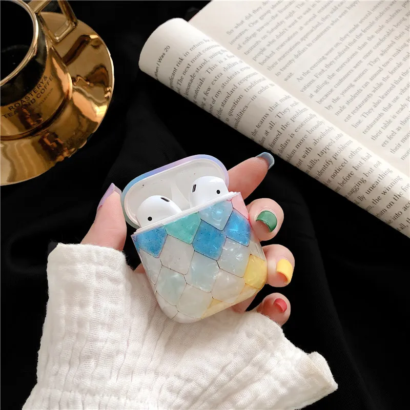 2019 новый рыбий чешуя PC жесткий защитный чехол для Apple Airpods 1 2 зарядная коробка