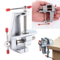 DHL 50PCS New 3.5" Aluminum Mini Small Jewelers Hobby Clamp On Table Bench Vise Tool  (Size: as the picture show)