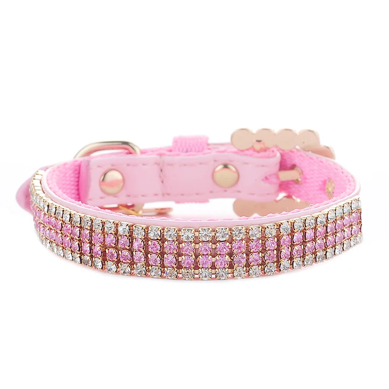 Ошейник Стразы Bling для домашних питомцев персонализированная Пряжка из
