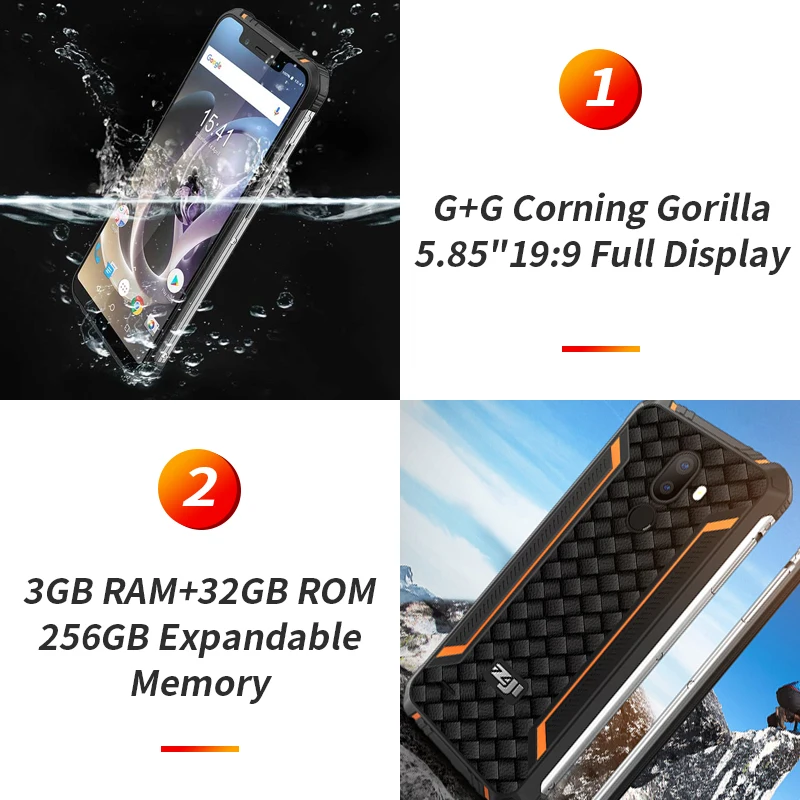 HOMTOM ZJI Z33 Android 8 1 смартфон IP68 Водонепроницаемый 5 85 &quotHD + 19:9 3 ГБ 32 MTK6739