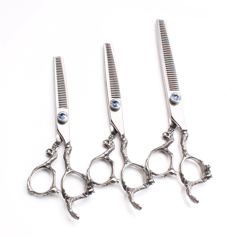 Парикмахерские ножницы 440C 5 6 7 дюймов прямые с логотипом на заказ филировочные