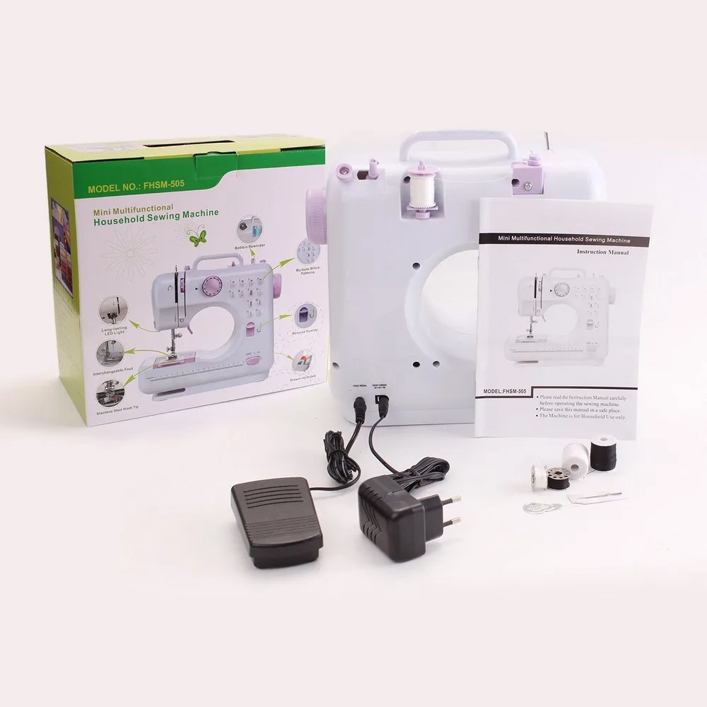 

Electrical Mini Sewing Machine Household 12 Stitches Multifunction Double Thread And Speed Free-Arm Crafting Mending Machine