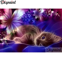 dispaint full squareround drill 5d diy diamond painting cat flower embroidery cross stitch 3d home decor a10429