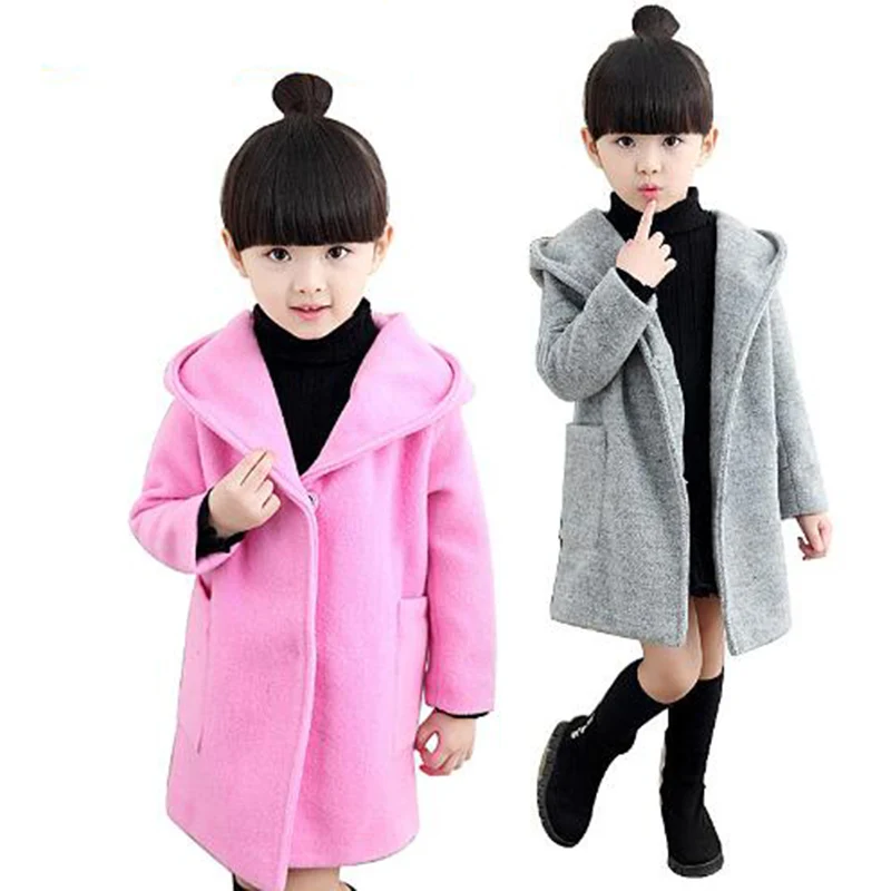 2018 Girls Jacket girls Trench Coat Autumn Children Long Kids Solid Jackets and Coats Teenage Outwear |