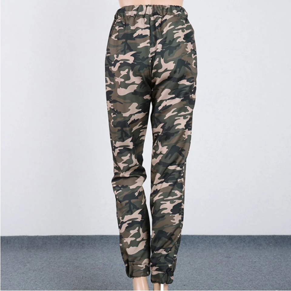 

Camouflage Printed Trousers Casual Stretch Waist Military Army Pants Streetwear Camouflage Pants Women Army Green Pantalon