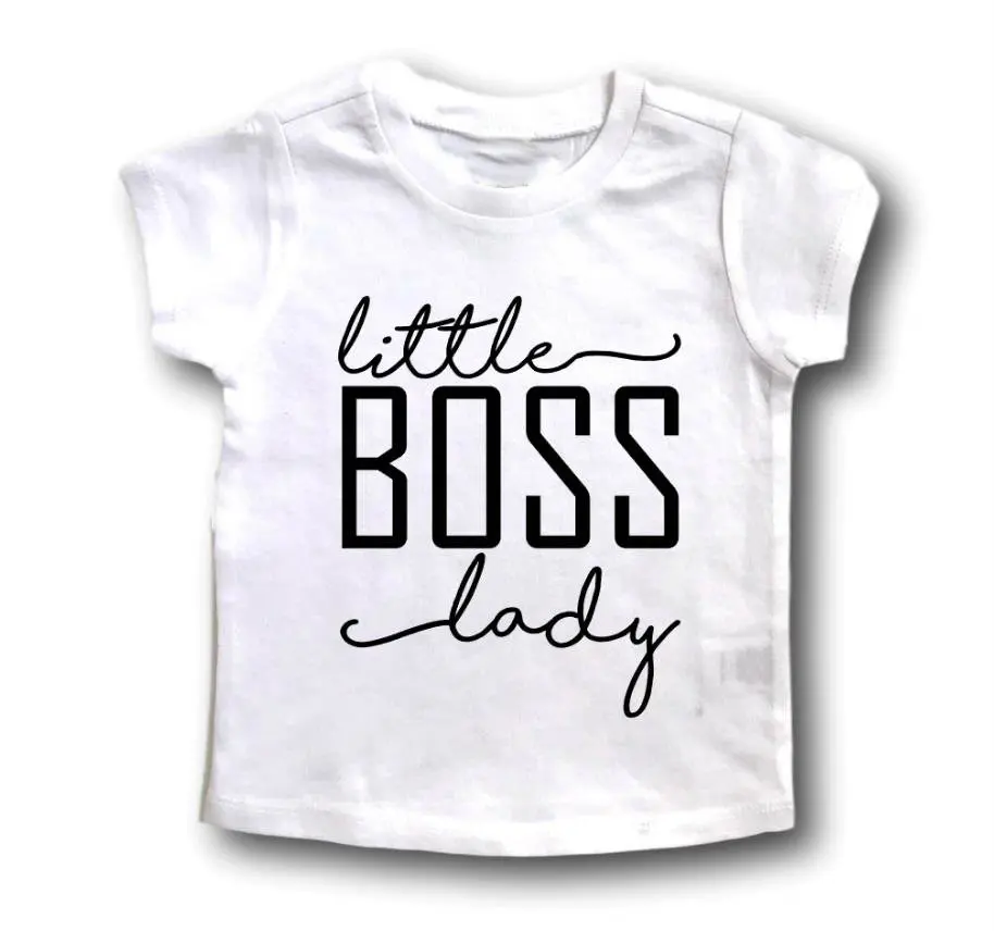 Детская футболка с надписью little boss lady для мальчиков и девочек одежда малышей