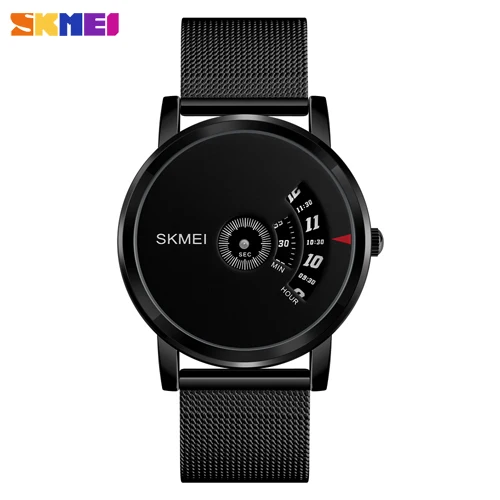 Black Black-Mesh SKMEI простые кварцевые мужские часы брендовые Роскошные модные часы из нержавеющей стали водонепроницаемые спортивные наручные часы Мужские часы - Цвет: Black Black-Mesh