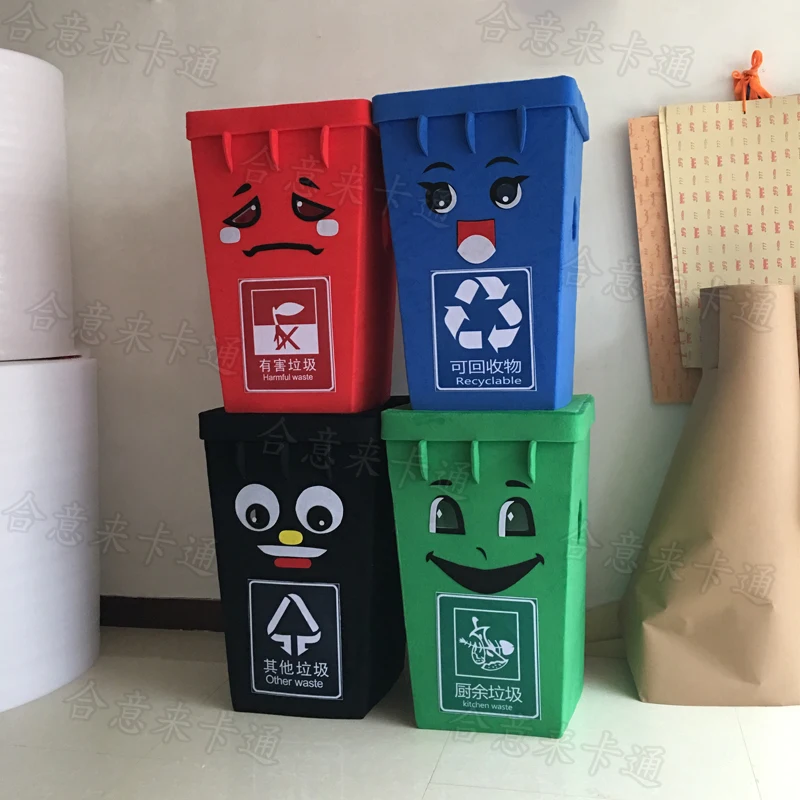 Green Recycle Trash Can Mascot Costume Adult Size Waste Bin Garbage Anime Costumes Advertising Mascotte Fancy Dress | Тематическая