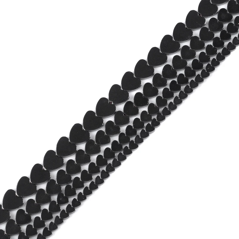 Плоские яркие гематитовые бусины в форме сердца натуральный камень 4/5/7/9 мм