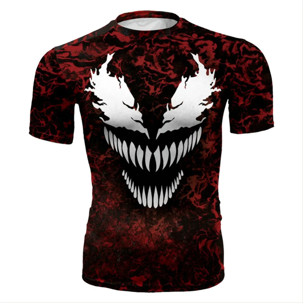 Футболка с принтом Веном карнидж красная хлопковая футболка для косплея Мужская