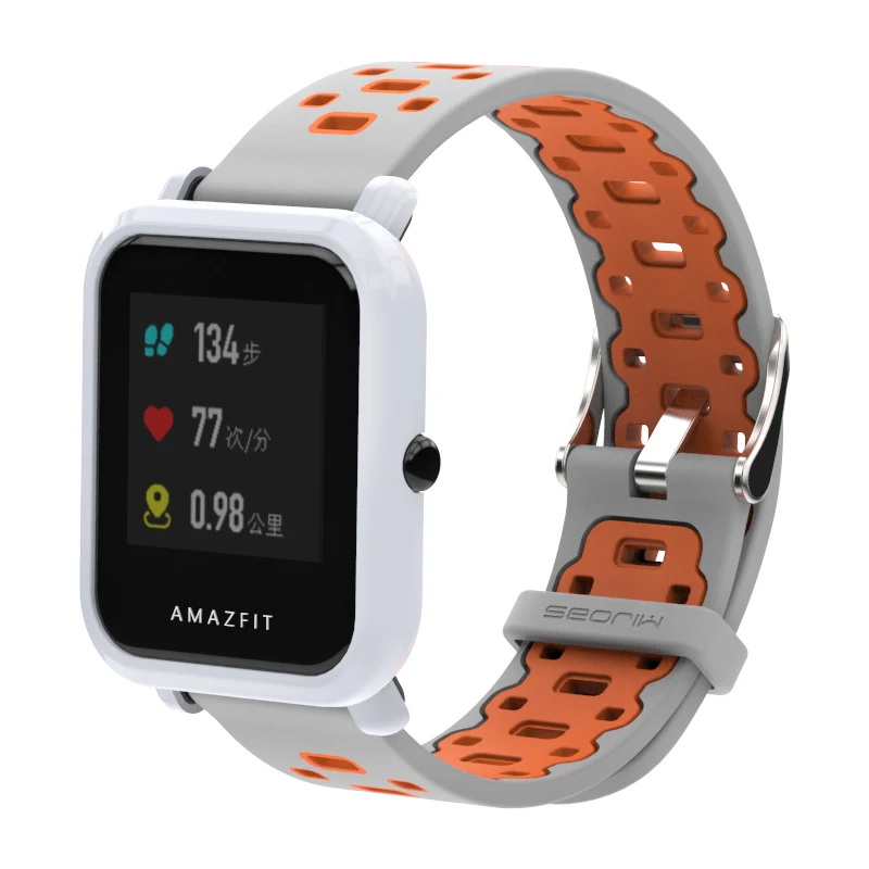 Чехол для Huami Amazfit Bip Band, браслет, Аксессуары для смарт-часов, рамка, защита для ПК, силиконовый ремешок на запястье для Amazfit Bip (art.: 7afcbd669) - 7afcbd669