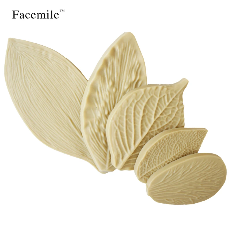 Facemile 5PCS/Set Bakeware Leaf Mold Shaped Silicone Cake Decoration Fondant Mould 53020 Gift | Дом и сад