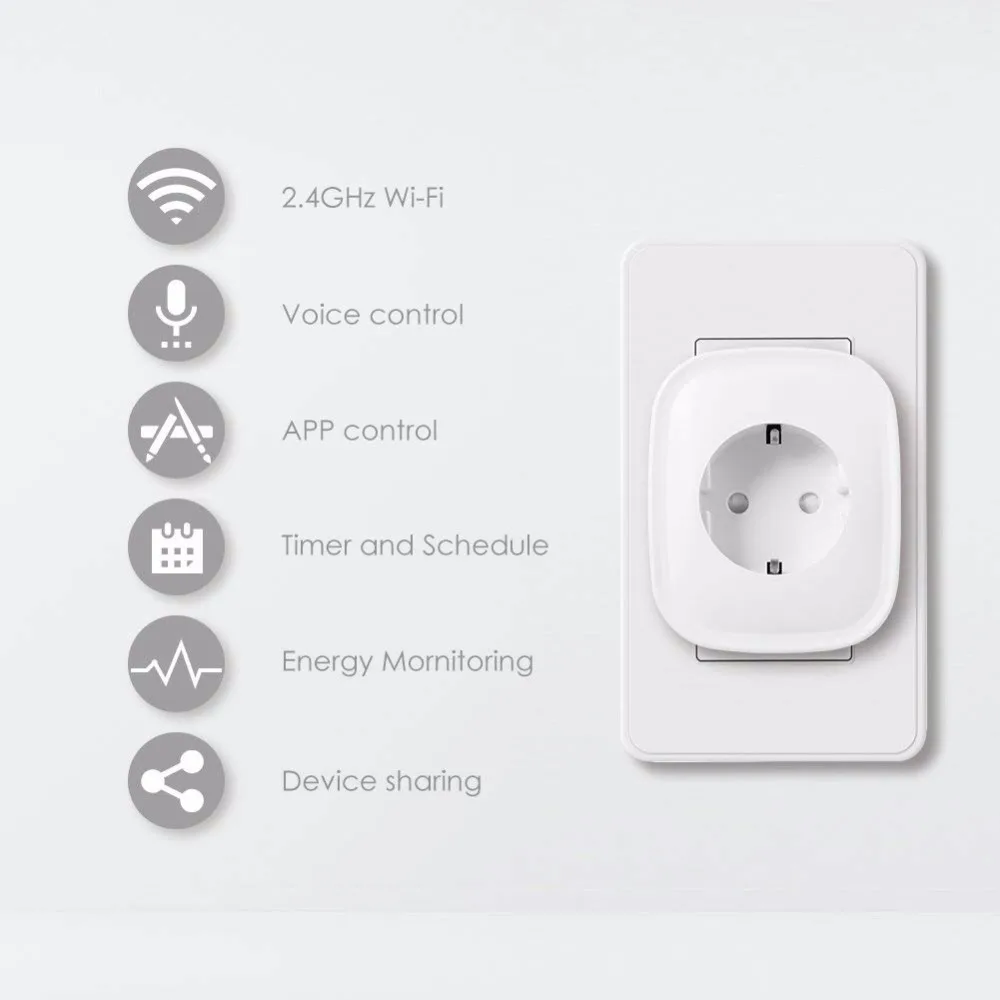 Hyleton wifi штепсельная вилка европейского стандарта Wifi умная розетка монитор