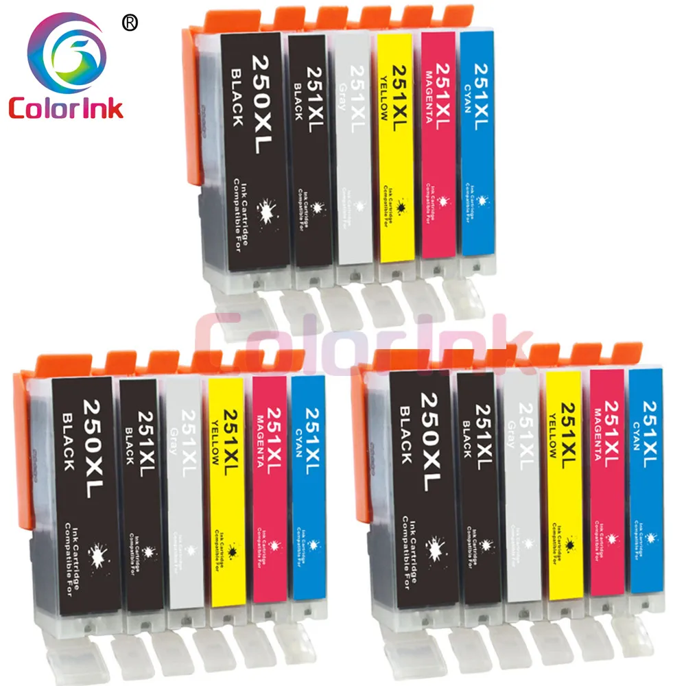 ColorInk 18PK для Canon PGI 250XL совместим с PIXMA MX922 MG7520 MG5520 MG5420 MG7120 MG6320 MG6620 IP8720|Чернильные