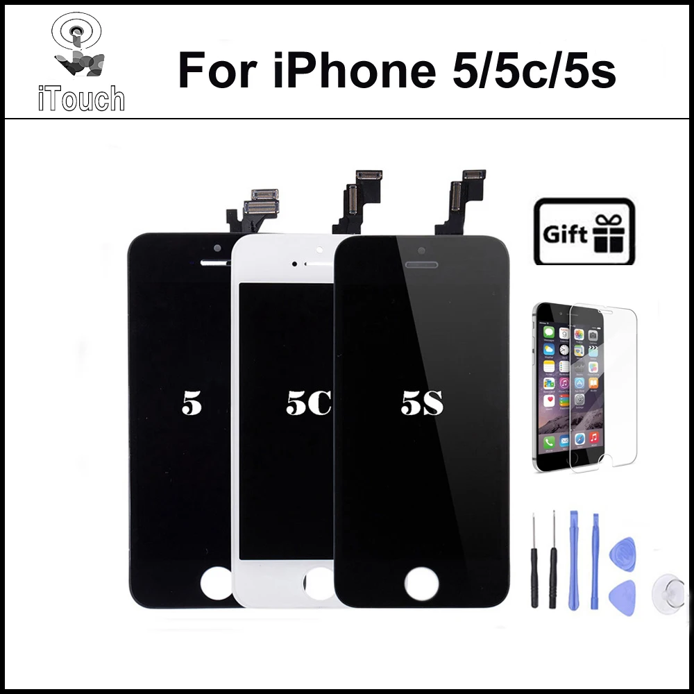 Лучший aaa без мертвых пикселей экран lcd для iphone 5 5c 5s жк дисплей с сенсорным экраном