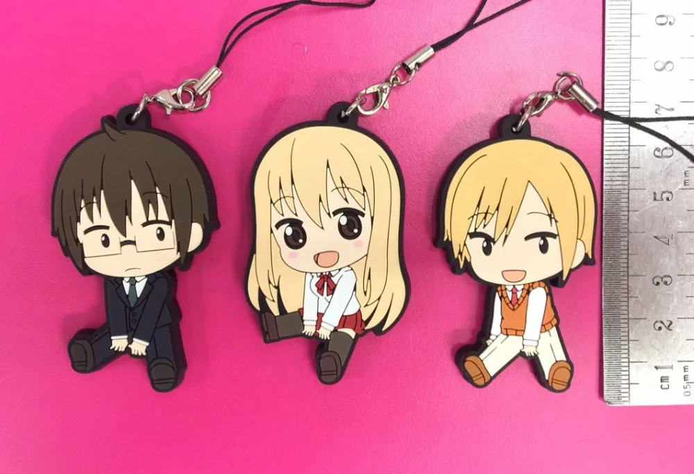 3pcs/lot Himouto! Umaru-chan Original Japanese anime figure rubber Silicone sweet smell mobile phone charms keychain strap G937 | Игрушки и