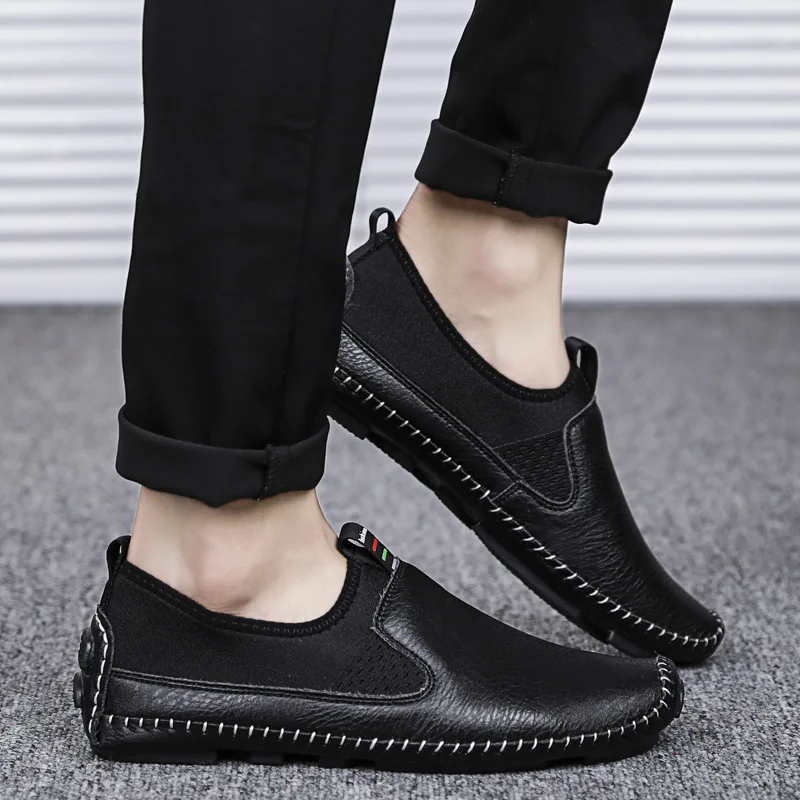 

AKZ Mens Loafers New Spring Summer High Quality PU Leathe Breathable Casual Shoes for Man light Comfortable Classic Work shoes