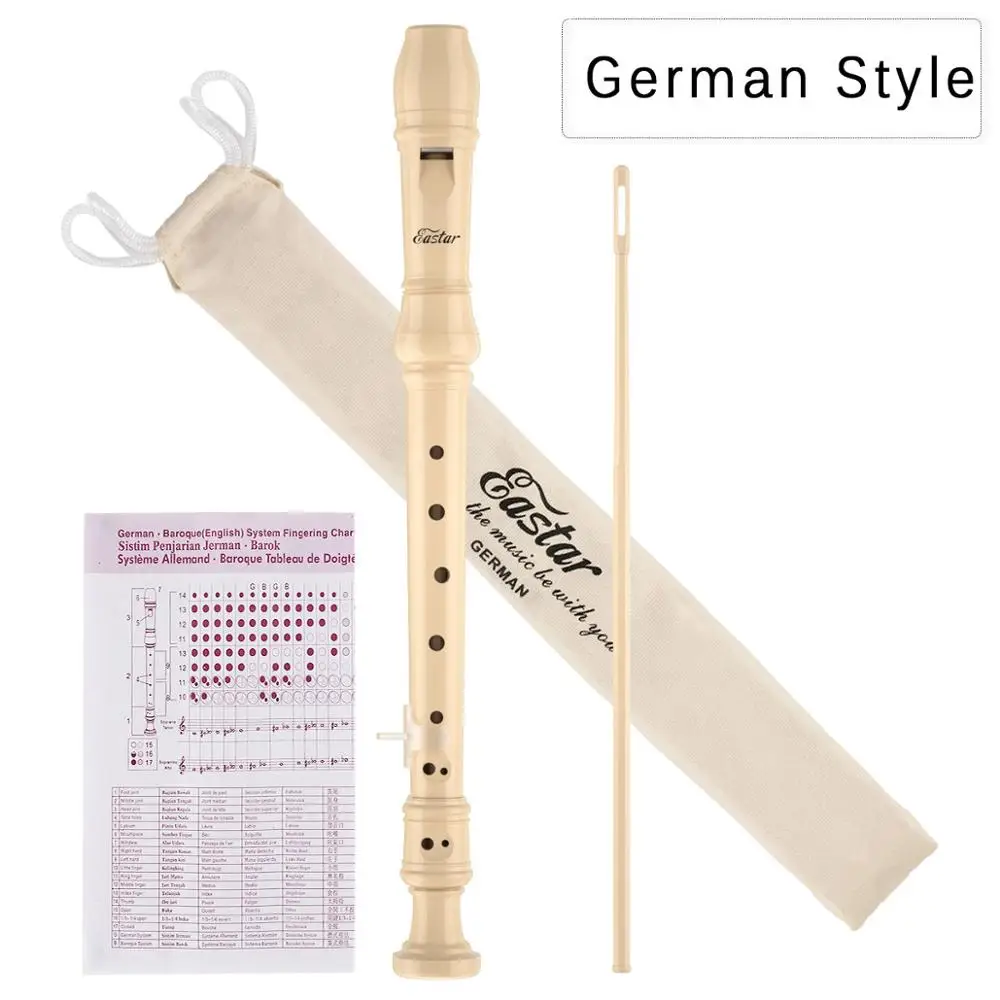 German style ABS сопрано рекордер в немецком стиле барокко Ключ C Fingering recorder s 8 отверстий длинная флейта инструмент с сумкой инструмент для очистки - Цвет: German style