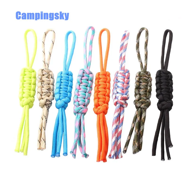 CAMPINGSKY Paracord550 ремешок цепь брелок ручной работы для брелок-фонарик черный, скалолазание кемпинг выживания Оборудование paracord 550