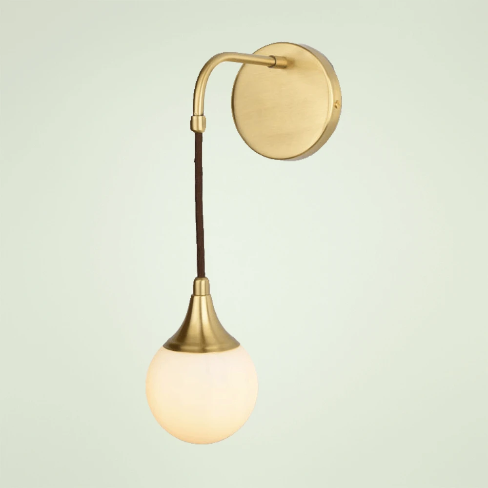 

Скандинавская постмодернизированная настенная лампа для гостиной, прикроватная лампа, простая медная лампа в американском стиле, настенная лампа для коридора, настенная лампа