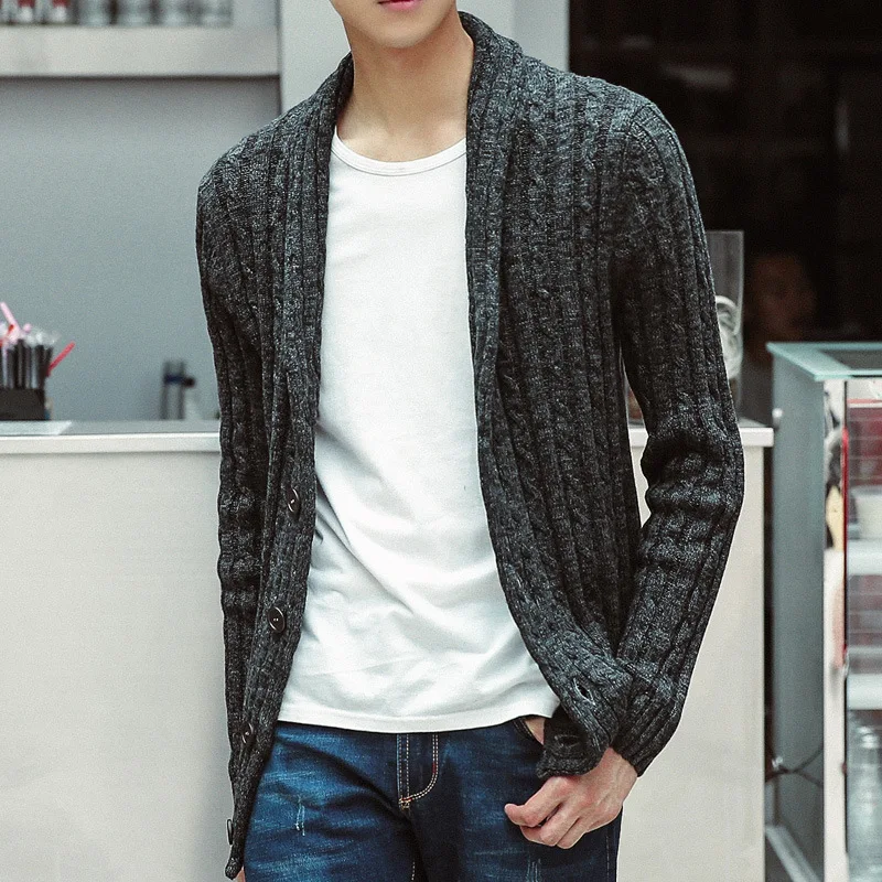 Leisure big yards of cotton knitwear youth coat of cultivate one's morality men's sweater cardigan coat