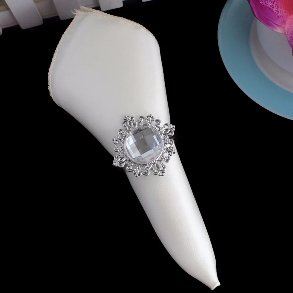 

OurWarm 100Pcs Diamond Napkin Ring for Weddings Rhinestone Napkins Holder Rings Party Supplies Wedding Table Decorations