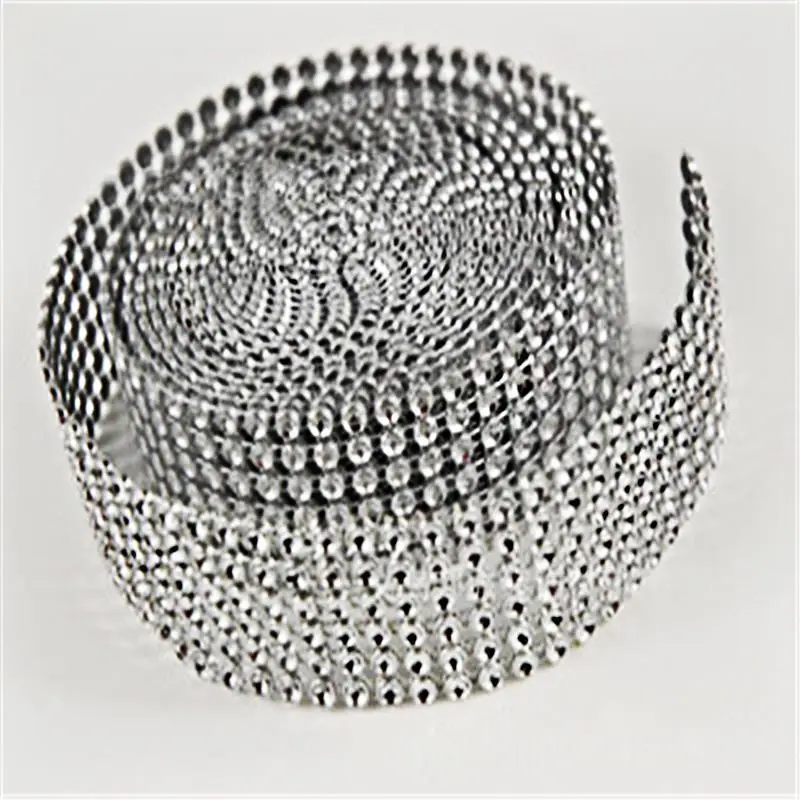 Свадебное украшение 1 ярд серебряная Алмазная сетка Рождественская полая