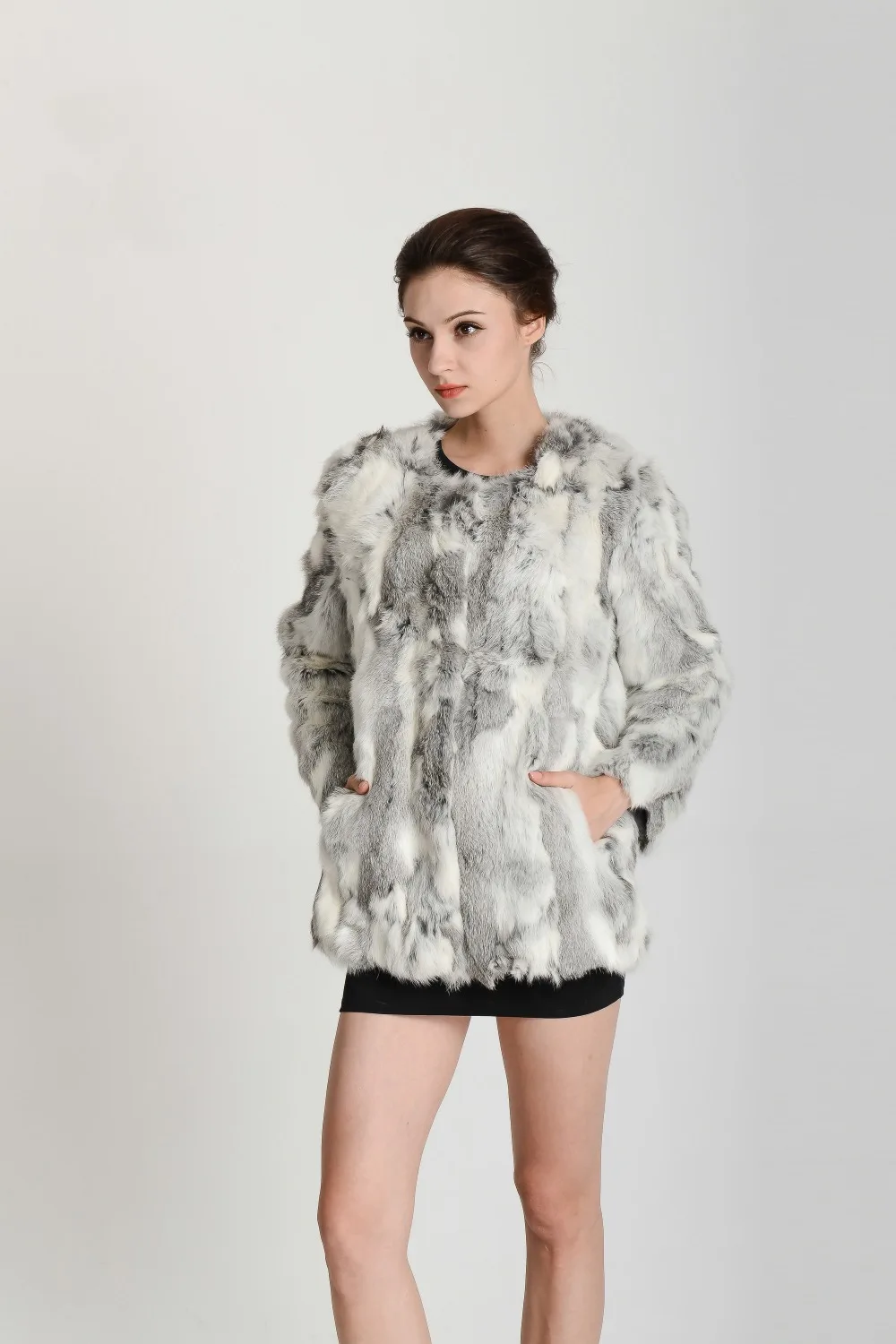 2019 New Arrival Women Fashion Real Rabbit Fur Coat 100% Natural multi colors Jacket TAH125 | Женская одежда