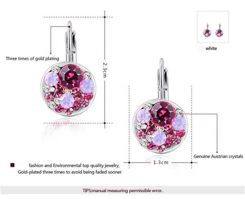 Украшения CC клипсы для женщин изящные оригинальные австрийские кристаллы