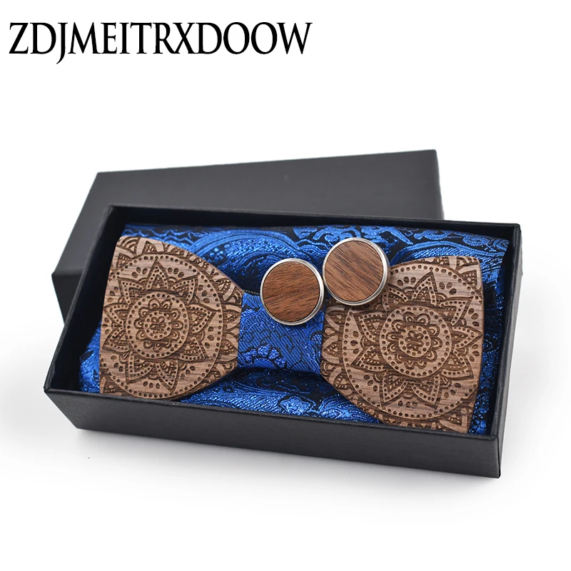 ZDJMEITRXDOOW брендовые модные галстуки для мужчин голубой бабочкой запонки платок галстук набор Тотем печати Галстуки Галстук Дерево Связей