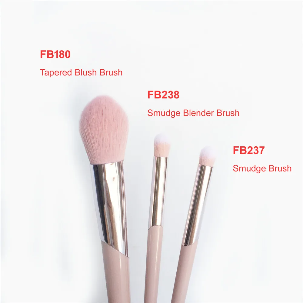 

FB180 Tapered Blush FB237 / FB238 Smudge Blender Makeup Brushes Set - Sweety-Pink Powder Eyeshadow Beauty Cosmetics Blender Tool