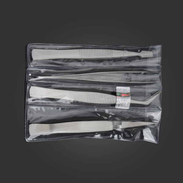 

4 Pcs/Kit Mini Portable Precision BGA Tweezers Set Pointed / Slender Pointed / Flat Head / Curved Pointed Tweezers Suit