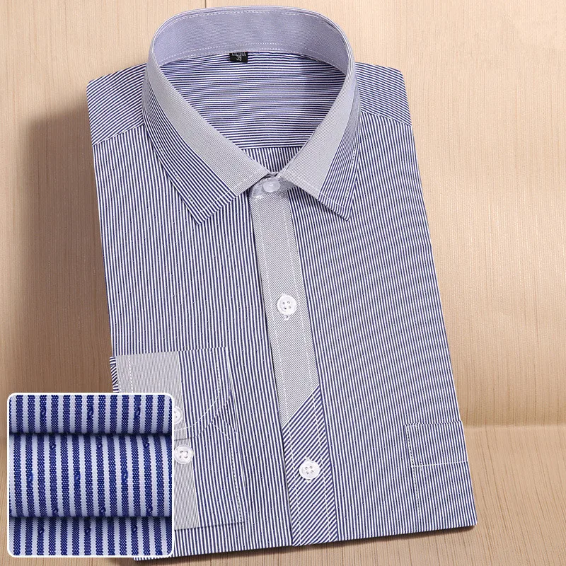 

High quality Brand Men's classic Striped Shirt New Leisure Fashion Soft Long sleeve Office Men Business Social Shirts M568