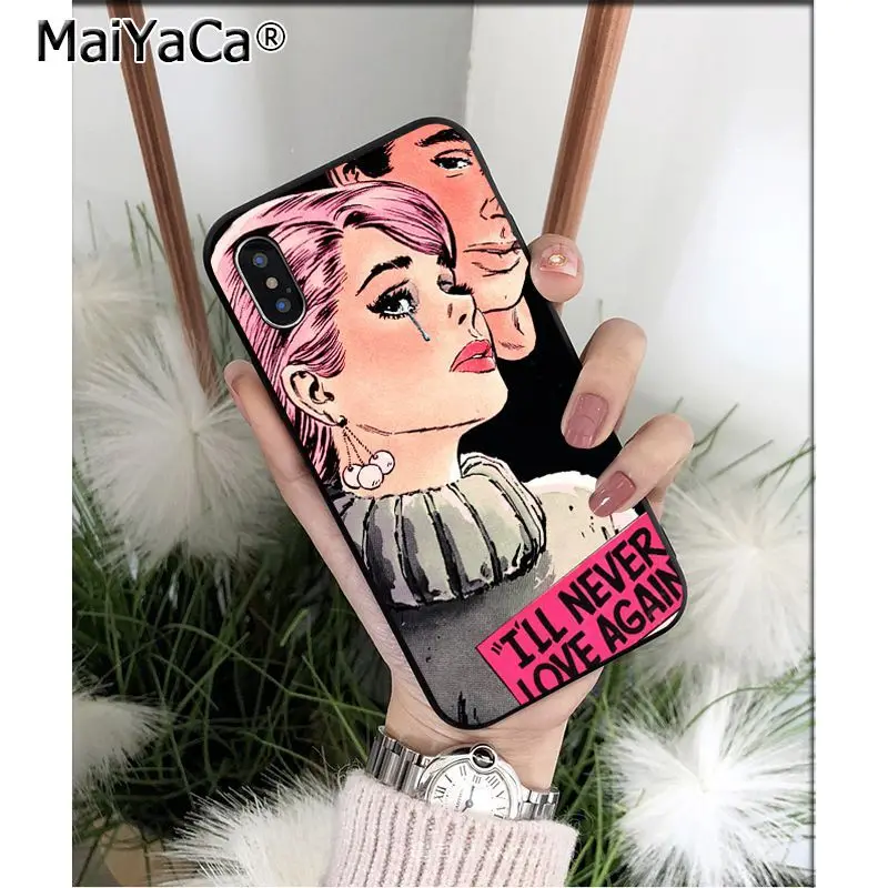 MaiYaCa Pop Art Cry черный мягкий чехол для телефона из ТПУ Apple iPhone 8 7 6 6S Plus X XS MAX 5 5S SE XR