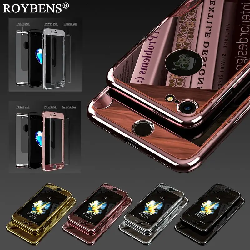 For iPhone 7 Case Luxury 360 Plating Mirror for Plus Ultra Thin Smooth Glossy Shockproof Cover iPhone7 4.7 5.5 |