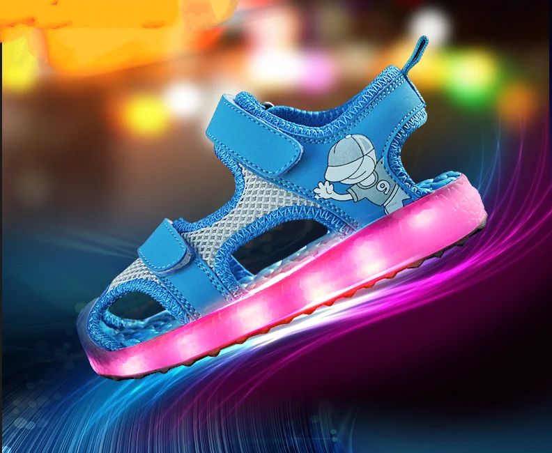 Дети led сад обуви для Обувь мальчиков и модная одежда девочек мягкая подошва
