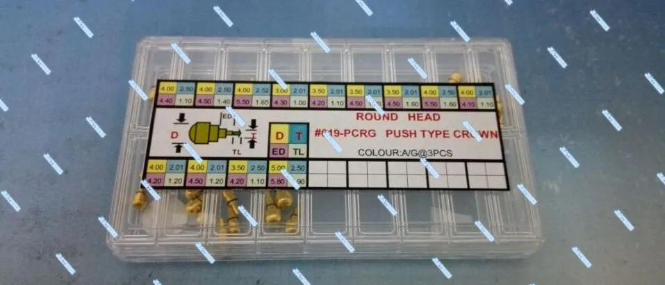 Бесплатная доставка 39 шт. Нержавеющая сталь круглая голова Push Тип корона в