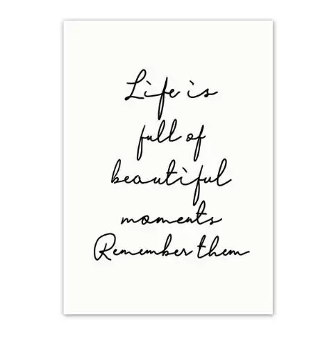 

White Feather Life Quote Painting Scandinavian Decor Wall Canvas Modern Art For Living Room Decorations No Framed Posters