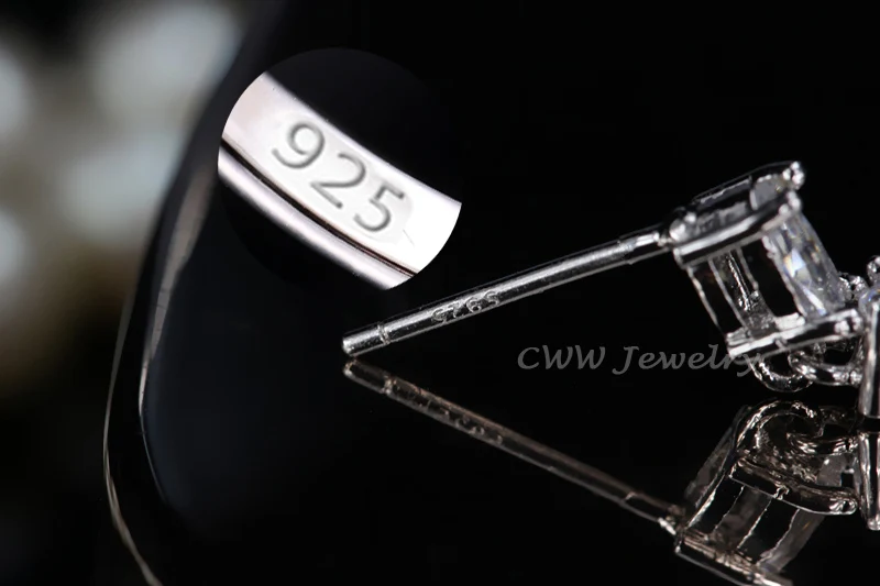 Женские серьги CWWZircons модные длинные с серебряным покрытием и кубическим