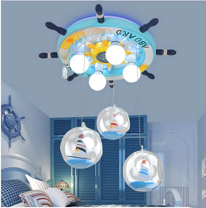 Подвесной светильник в стиле ретро для детского сада с рулем виллы детской